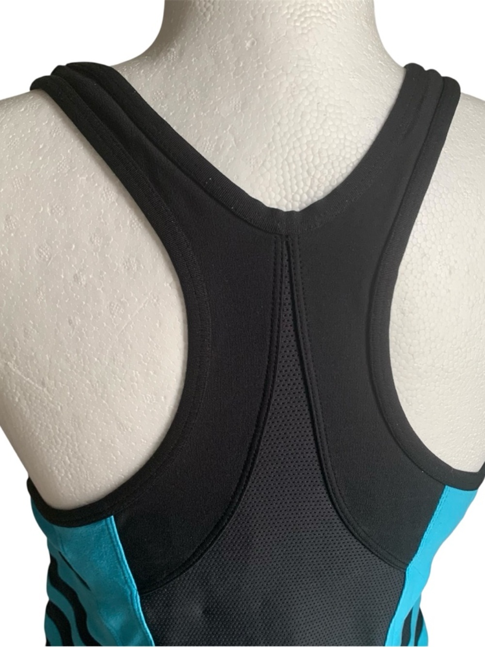 Nike Tank Top Scoop Neck With Shelf Sports Tech Tank Black Aqua M/S - Picture 11 of 15